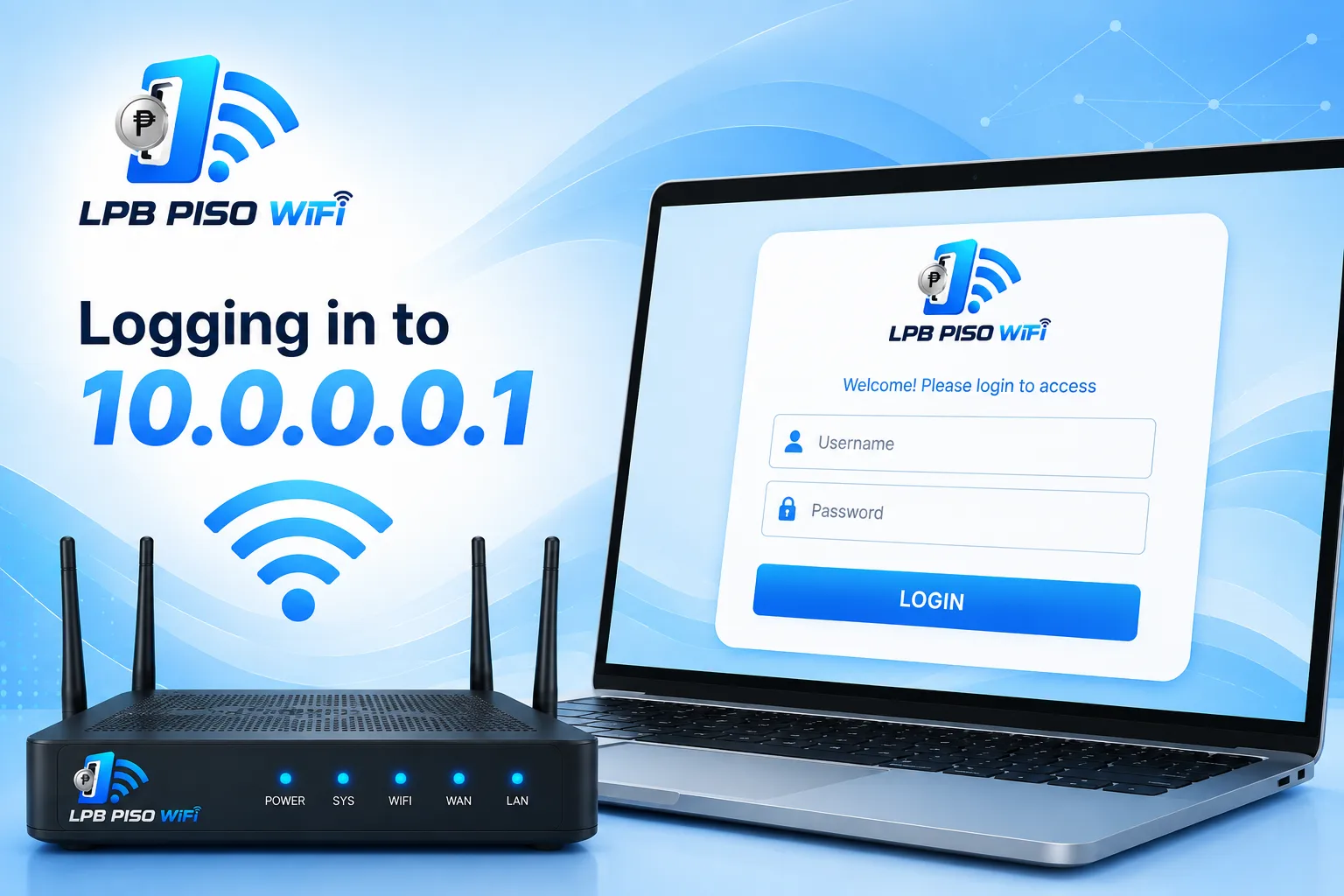 Piso wifi Logging in to 10.0.0.0.1​